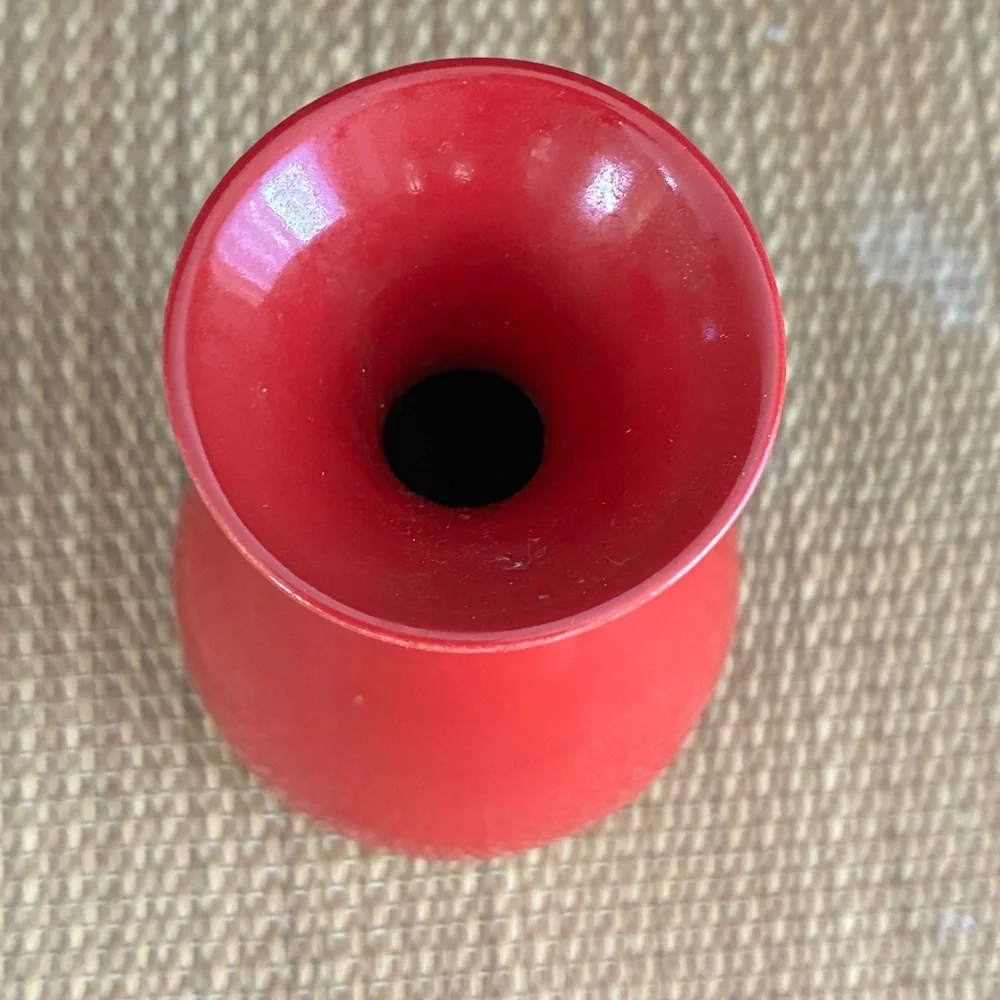 Material Good Hot Tamale Red Little Shirley Bud Vase Lauren Burman Marked